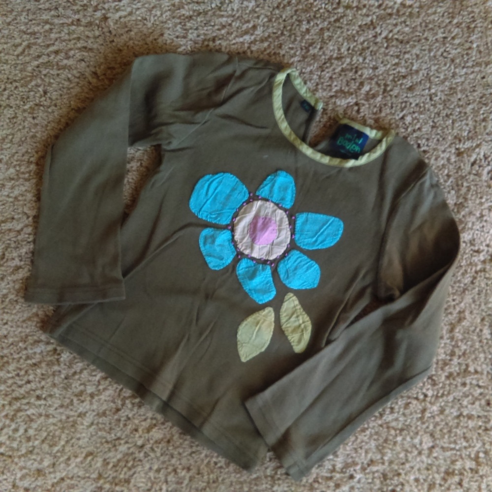 Mini Boden girls flower shirt